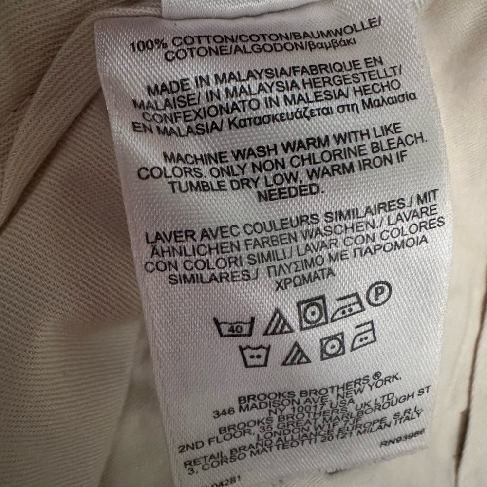 346" Brooks Brothers Men’s Advantage Chino Clark Khaki Pants Size 42/32 - Picture 5 of 6